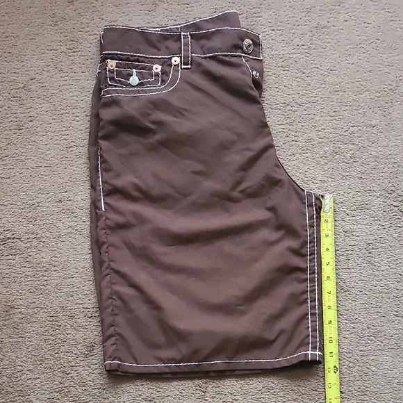 True Religion Brown Flat Front Shorts - Picture 8 of 14